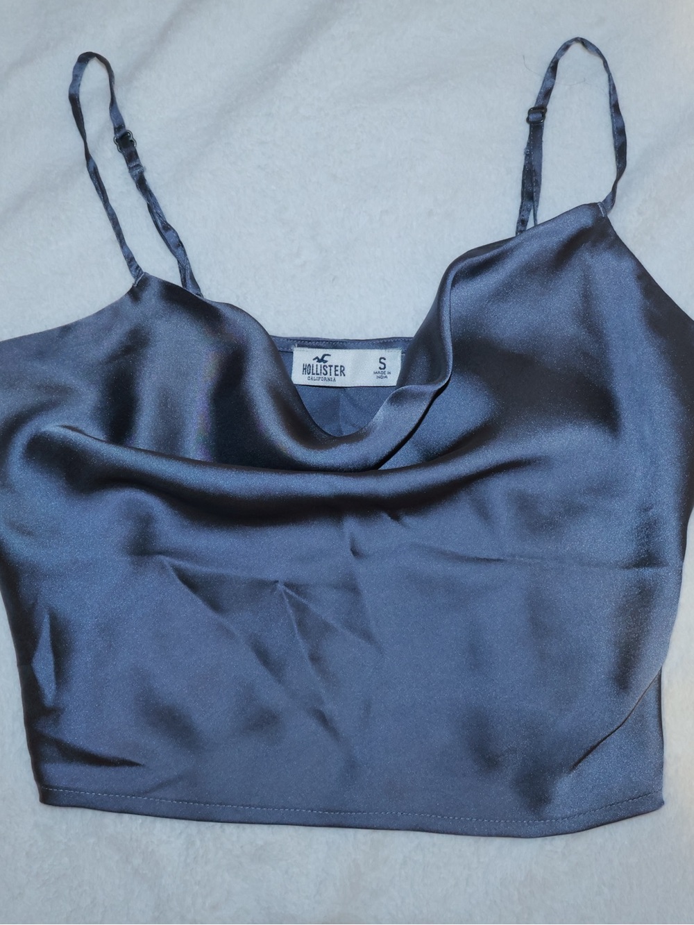 Hollister Satin Cowl Neck Crop Top